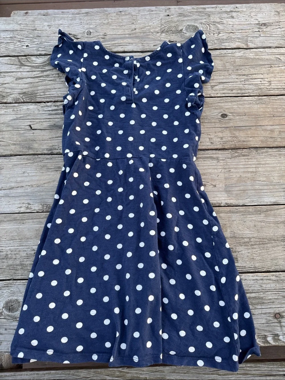 GAP Navy and White Polka Dot Flutter Sleeve Dress size XL